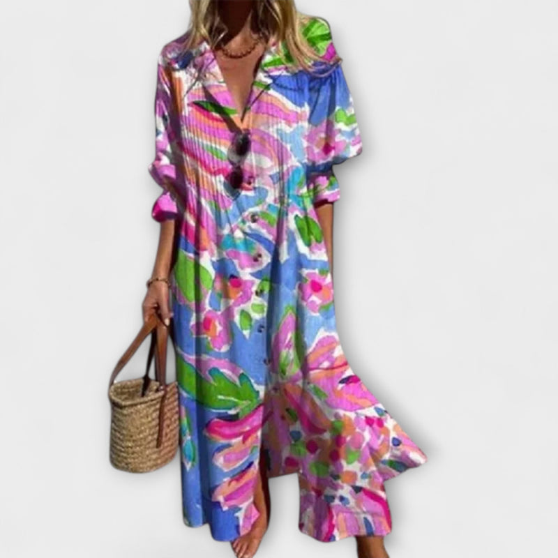 Lila - Vestito maxi favorevole con copertura addominale
