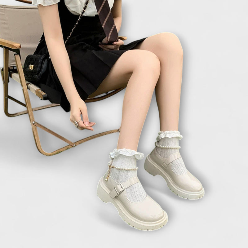 Perla - Scarpe in pelle Mary Jane di lusso