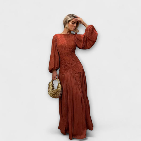 Elegante Vestito Lungo con Pieghe