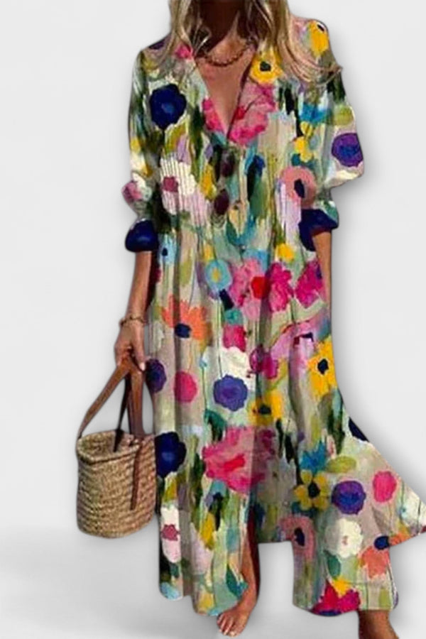 Lila - Vestito maxi favorevole con copertura addominale