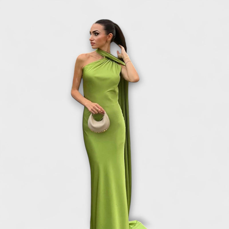 Elegante Maxivestito Halter senza Spalline