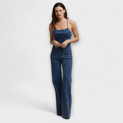 Julie - Tuta in denim con dettaglio di nastro