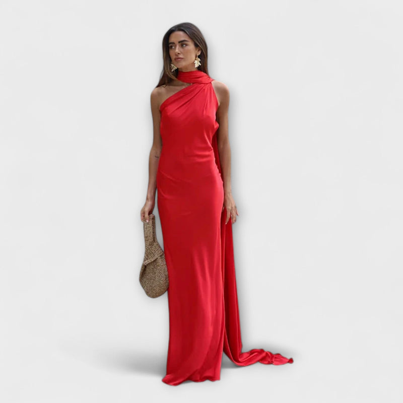 Elegante Maxivestito Halter senza Spalline