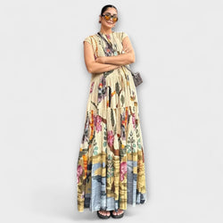 Elegante Vestito Lungo con Pieghe