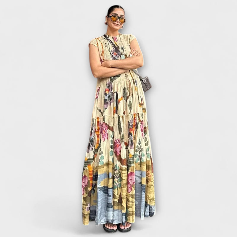 Elegante Vestito Lungo con Pieghe