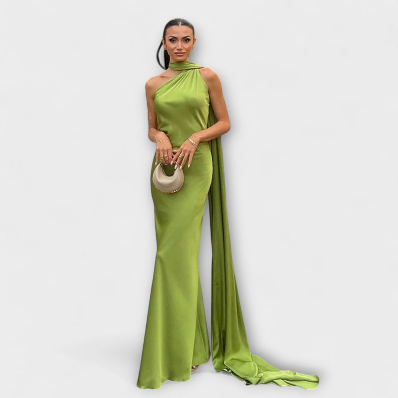 Elegante Maxivestito Halter senza Spalline