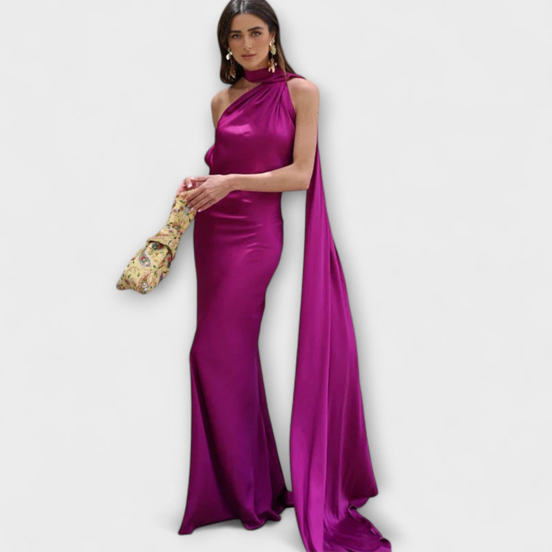 Elegante Maxivestito Halter senza Spalline