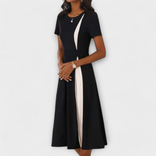 Hanne - Vestito midi bianco e nero