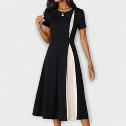 Hanne - Vestito midi bianco e nero
