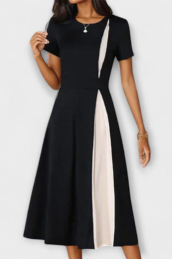 Hanne - Vestito midi bianco e nero