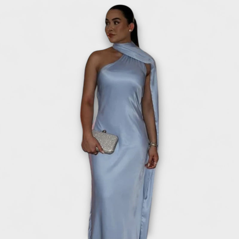 Elegante Maxivestito Halter senza Spalline