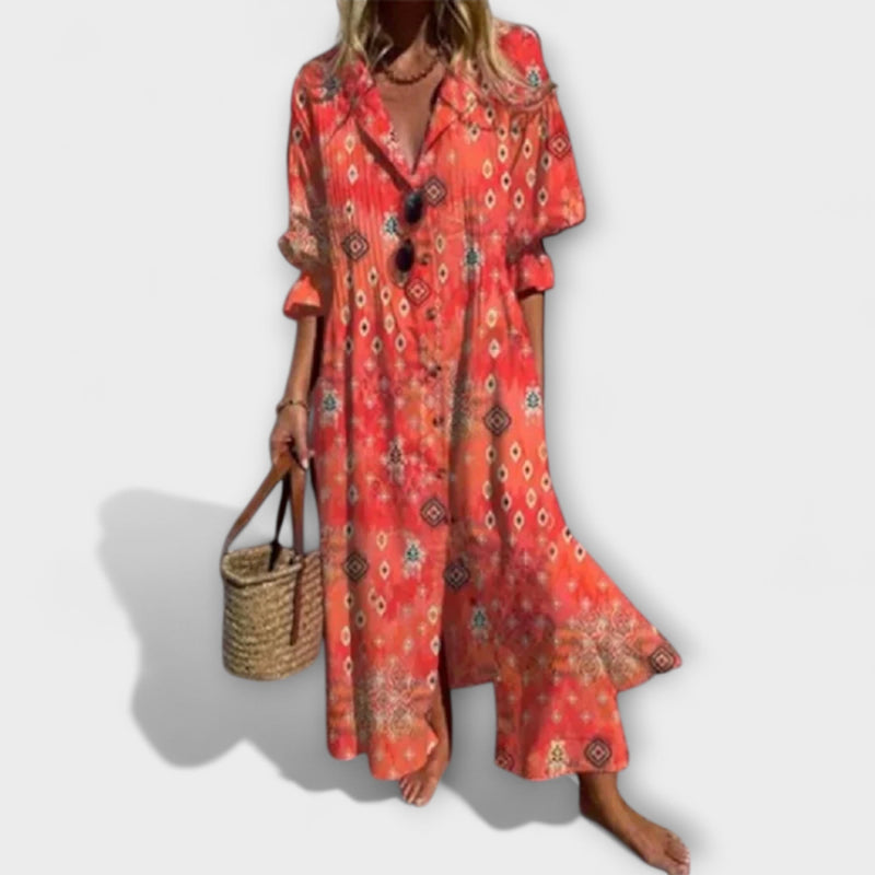 Lila - Vestito maxi favorevole con copertura addominale