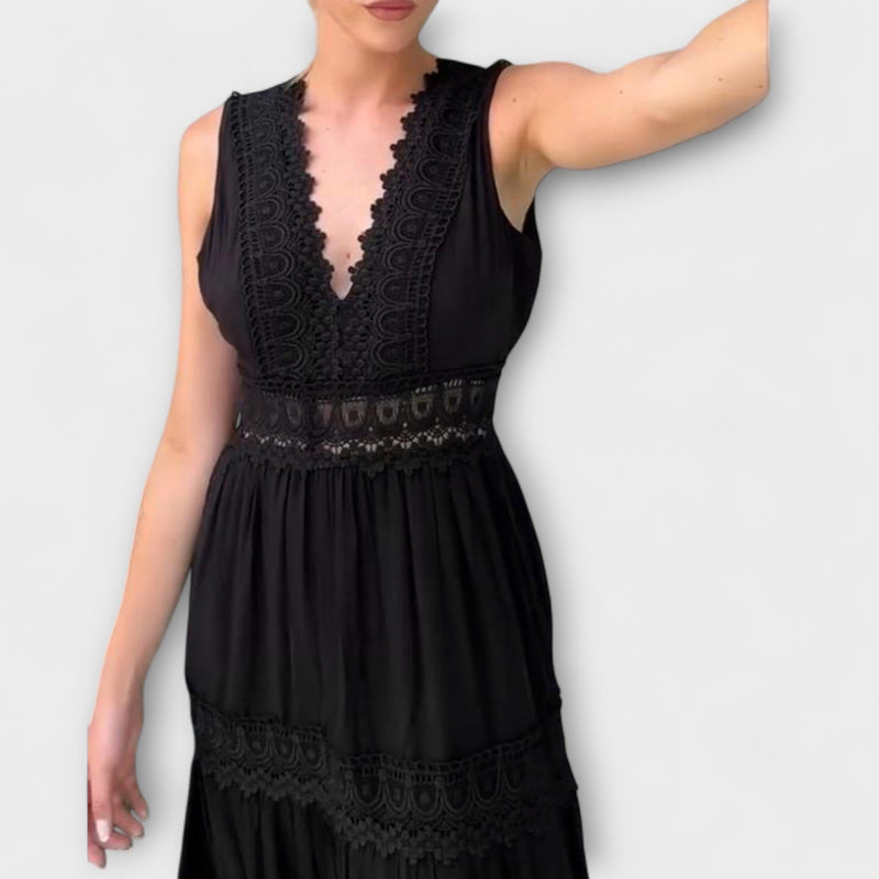 Aurélie - Elegante vestito in pizzo con scollatura a V