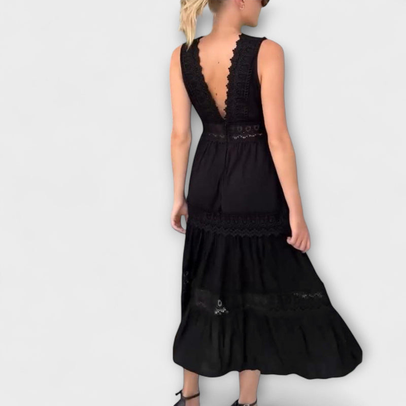 Aurélie - Elegante vestito in pizzo con scollatura a V