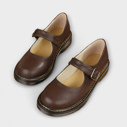Scarpe Mary Jane Vintage per Donne – Scarpe in Pelle Classiche con Cinturino e Suola Comoda