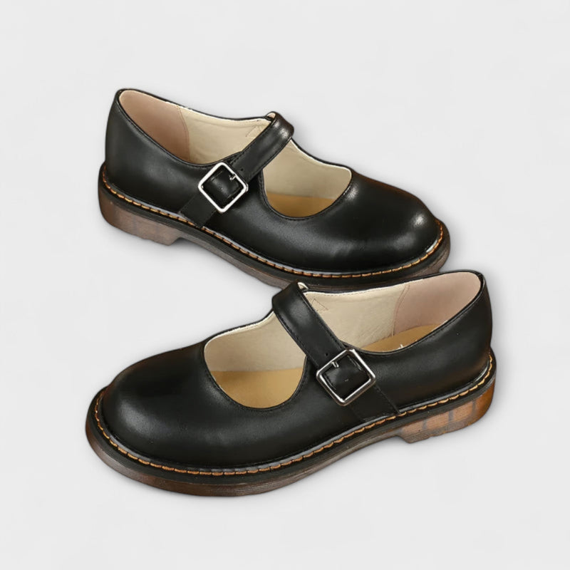 Scarpe Mary Jane Vintage per Donne – Scarpe in Pelle Classiche con Cinturino e Suola Comoda