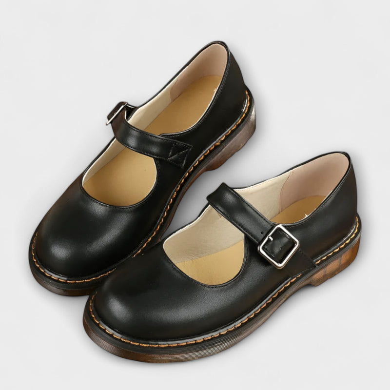 Scarpe Mary Jane Vintage per Donne – Scarpe in Pelle Classiche con Cinturino e Suola Comoda