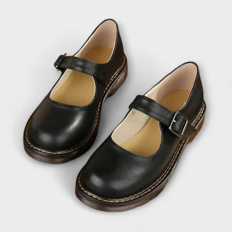 Scarpe Mary Jane Vintage per Donne – Scarpe in Pelle Classiche con Cinturino e Suola Comoda