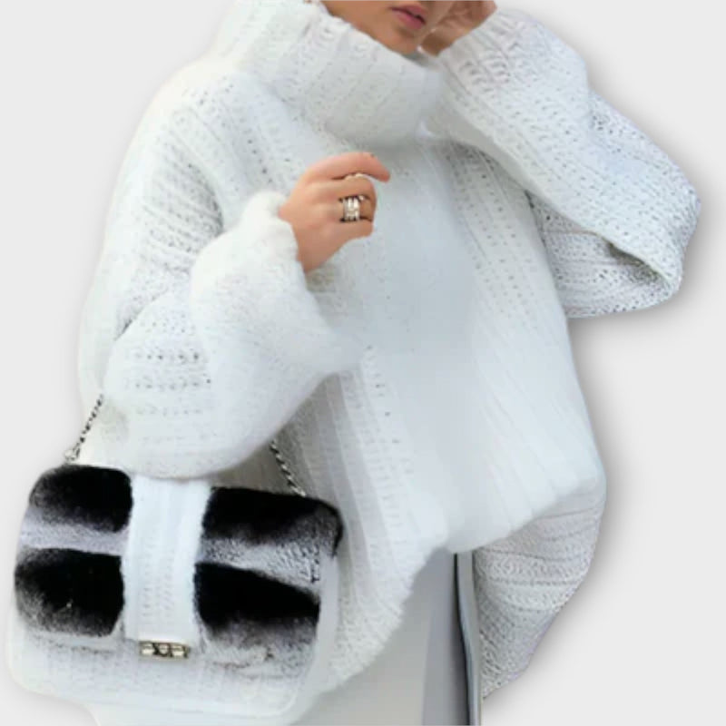 Paulina - Maglione con cappuccio da donna a manica lunga morbido