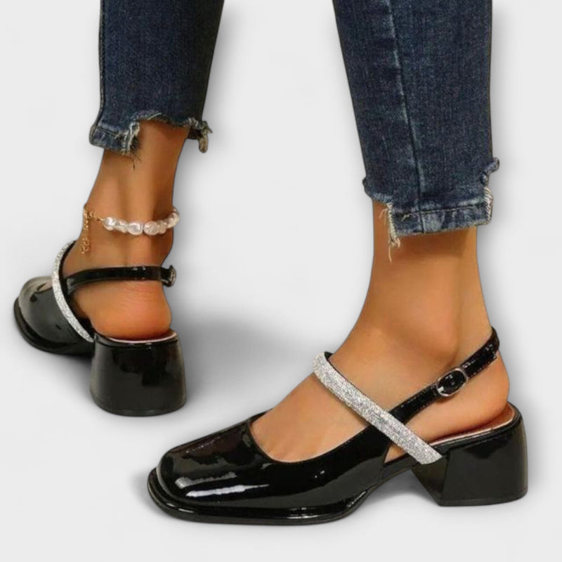 Celandra - Mary Janes con fasce lucide e tacco a blocco