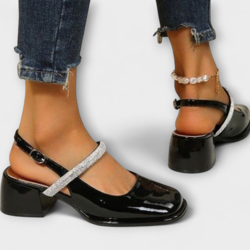 Celandra - Mary Janes con fasce lucide e tacco a blocco