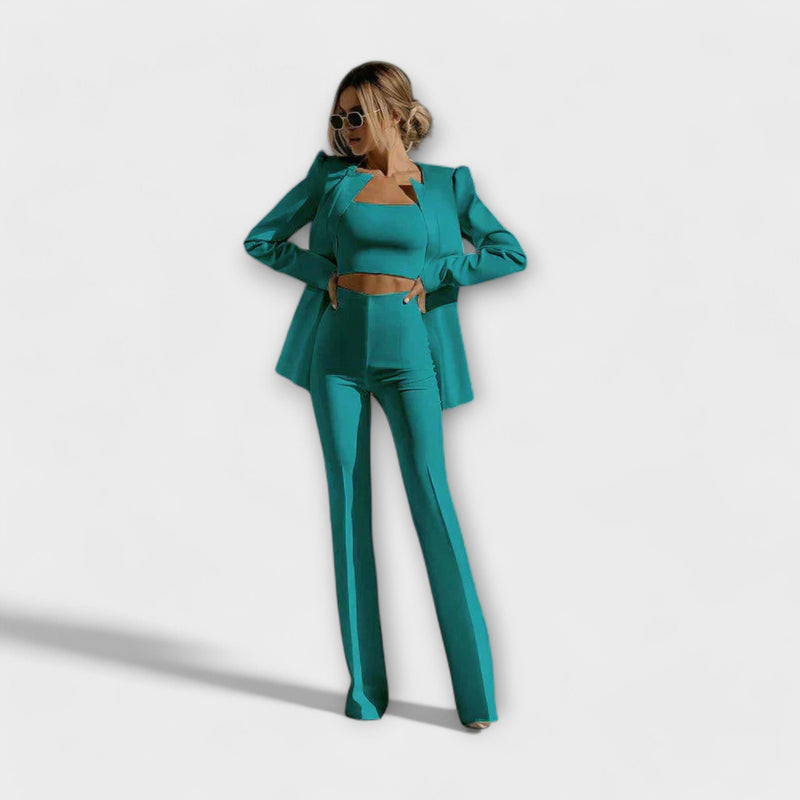 Selina - Completo elegante di 3 pezzi (Blazer, Top, Pantaloni)