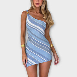 Kira - Mini abito in maglia a una spalla alla moda