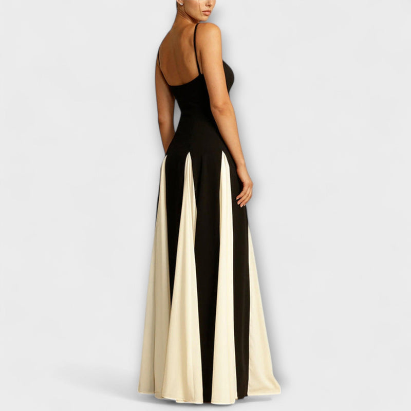 Ember - Eleganza Classica Abito Maxi A-Line con Pannelli di Tulle