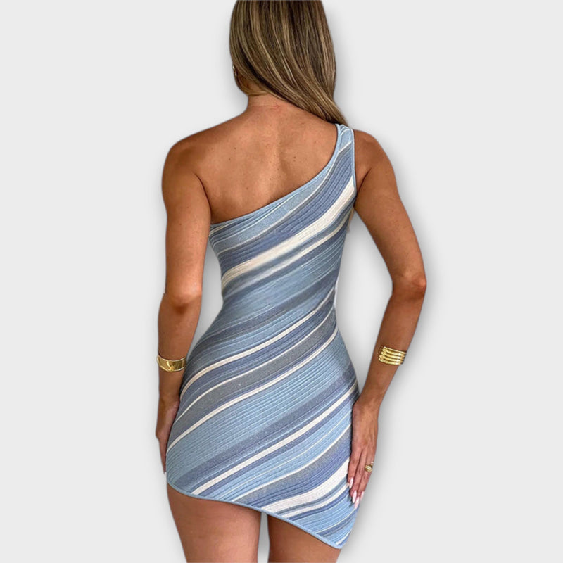 Kira - Mini abito in maglia a una spalla alla moda