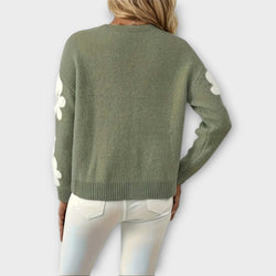 Silke - Maglione morbido a maglia con design floreale