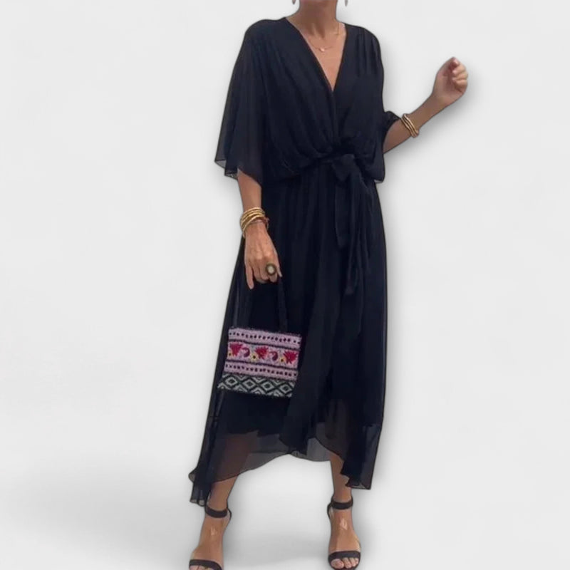 Amoura - Abito in georgette con scollo a V