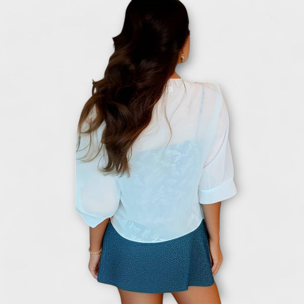 Olivia - Blusa con parte anteriore aperta