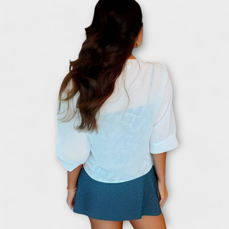 Olivia - Blusa con parte anteriore aperta