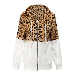 Lea - Felpa con cappuccio con stampa leopardata