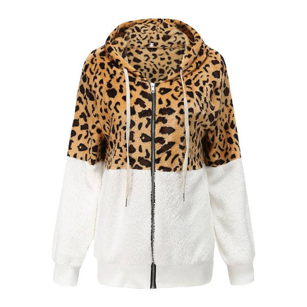 Lea - Felpa con cappuccio con stampa leopardata
