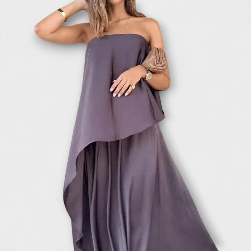 Ruby - Elegante top senza maniche e gonna