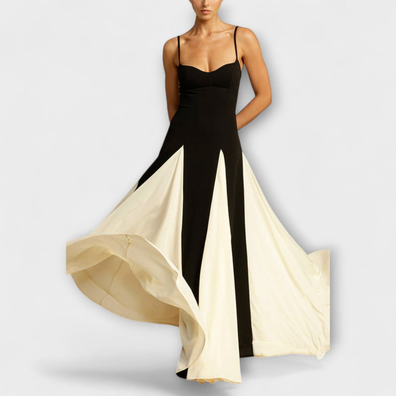 Ember - Eleganza Classica Abito Maxi A-Line con Pannelli di Tulle