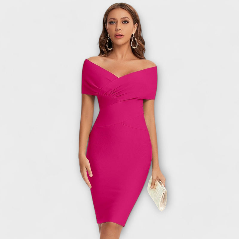 Elegante vestito con scollo a V
