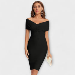 Elegante vestito con scollo a V