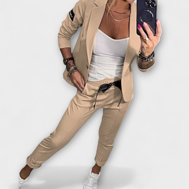 Malou - Completo coordinato di top, giacca e pantaloni