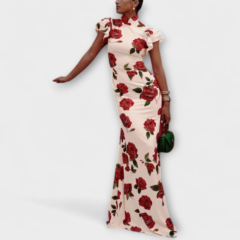 Luna - Vestito maxi con stampa floreale