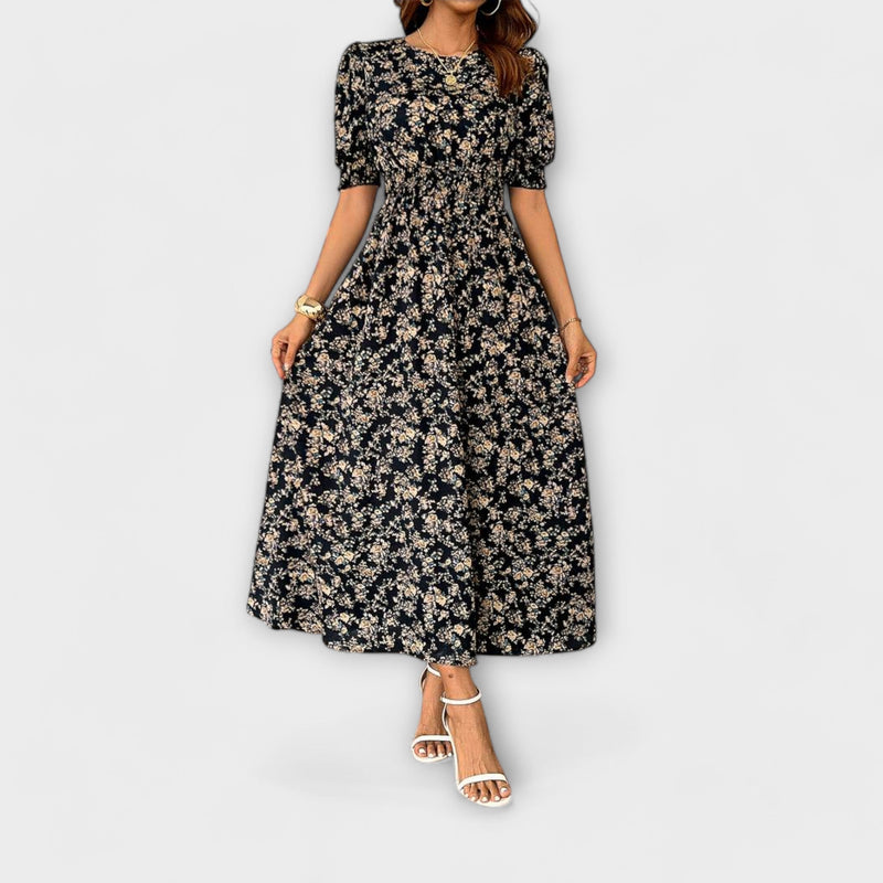 Amelia - Vestito con scollo rotondo e stampa floreale