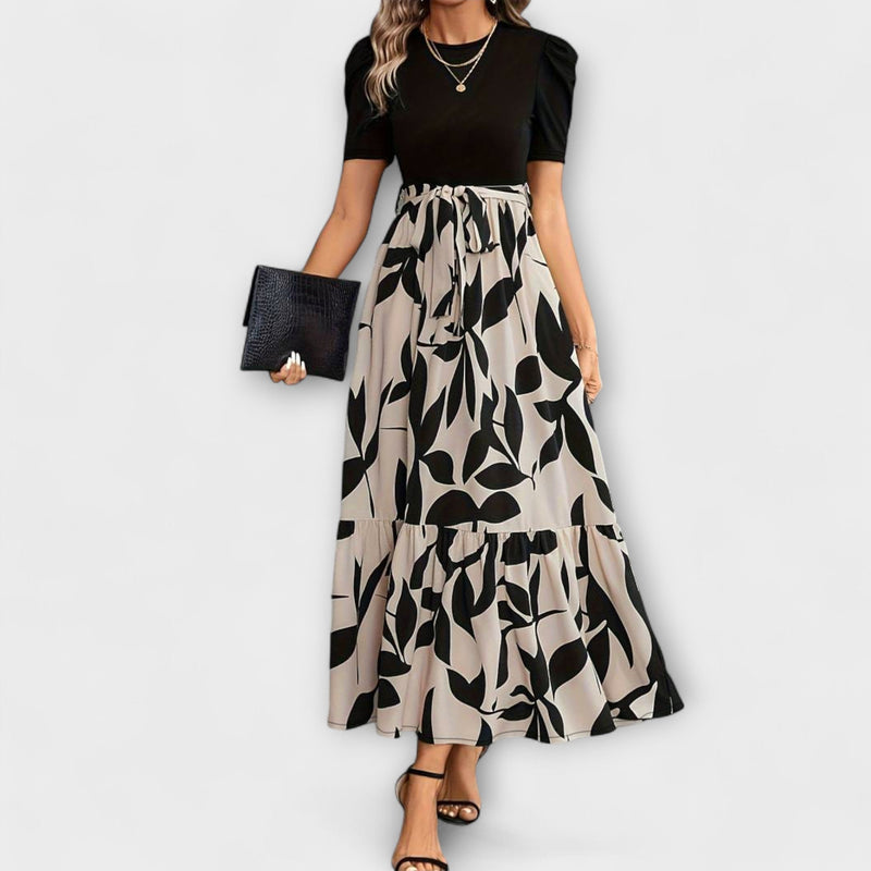 Luna - Vestito estivo con stampa floreale e scollo rotondo