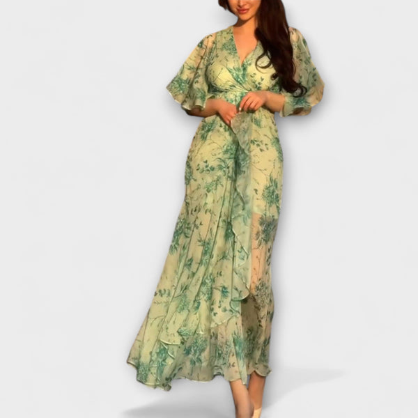 Lana - Elegante vestito floreale con scollo a V