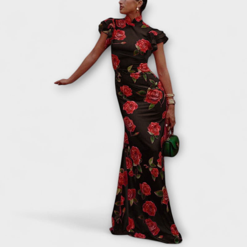 Luna - Vestito maxi con stampa floreale