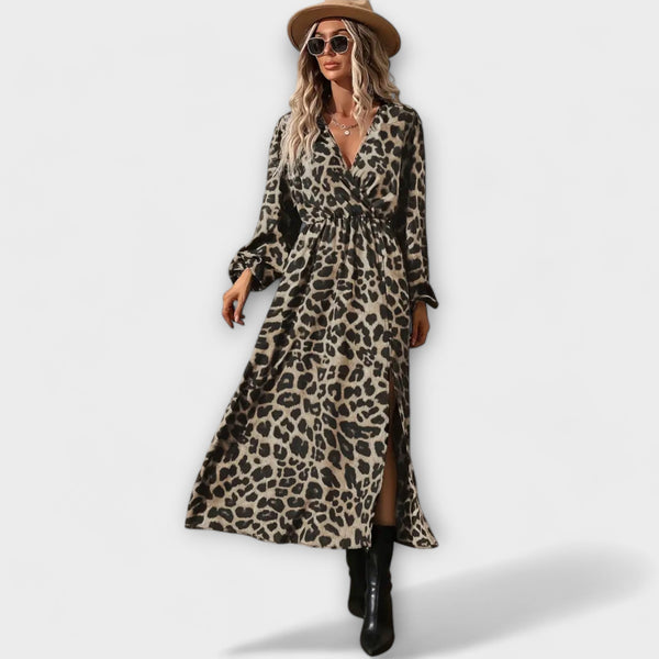 Natalie - Vestito elegante con stampa leopardata
