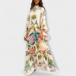 Lisa - Elegante maxidress con stampa floreale e design fluido
