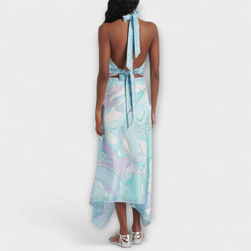 Everly - Completo top halter e gonna midi asimmetrica