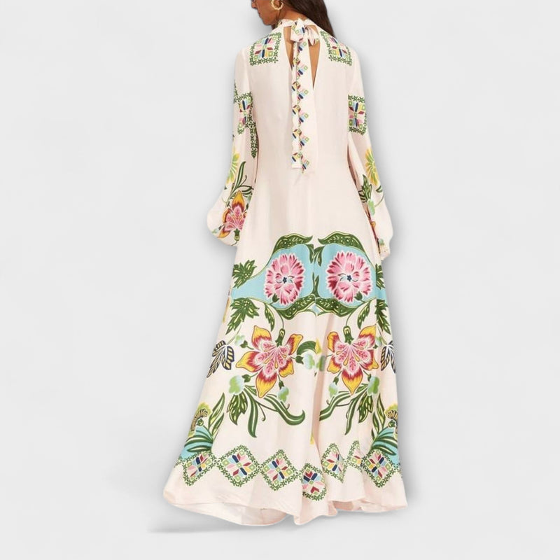 Lisa - Elegante maxidress con stampa floreale e design fluido
