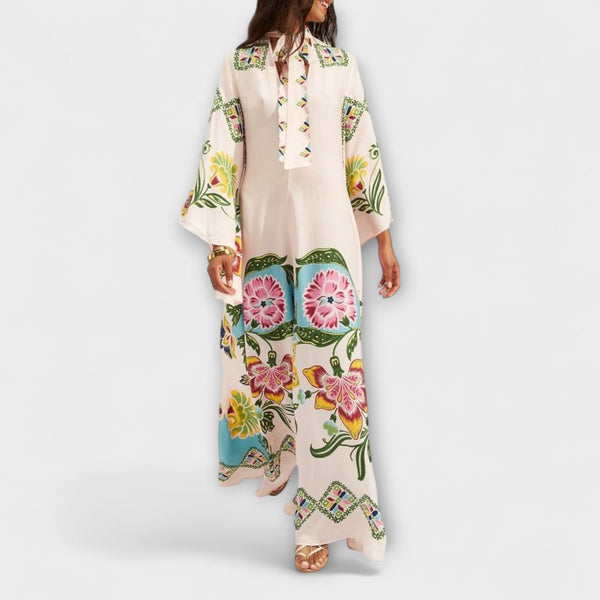 Lisa - Elegante maxidress con stampa floreale e design fluido